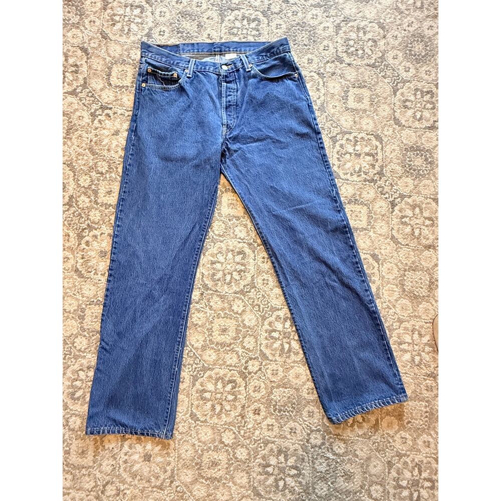Levi’s 501 Original Fit Button Fly Jeans Men’s 36x34 Blue 100% Cotton Denim READ